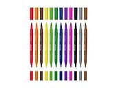 Фломастеры «Brush & Fineliner» Berlingo, 12 цветов - 1