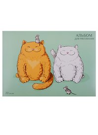 Альбом для рисования «Тёплые коты» Unnika А4, 20 листов, склейка