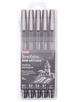 Линеры Hatber "Noir/Нуар. Terra Colora" черные, 5 штук