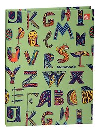 Записная книжка А6 64л "Орнамент. Волшебные буквы" 7БЦ, мат.лам., выб.лак, блестки, Listoff