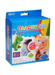 Пластилин мелкозернистый Слон (23740) (ICB4P1) (4цв. Х 25г + мастер-класс) (4+) (коробка)