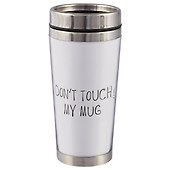 Термостакан Don’t touch my mug (белый) (пластик) (400мл) - 0