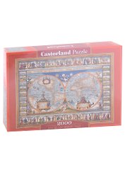 Пазл Карта мира, 1639,  2000 деталей Castor Land C-200733
