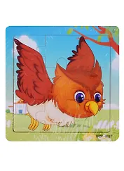 Развивающая рамка Сова, дерево, 15х15 см WZP-8107