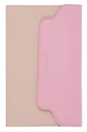 Ежедневник недат. А6+ 120л "Плезир" беж. и розовый, кожзам, тв.переплет, тисн.фольгой, закругл.углы, офсет, справ.мат-лы, ляссе, инд.уп