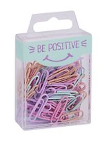 Скрепки 25мм 70шт "Be positive" винил, пастельн., круглые, пласт.подвес