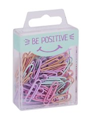 Скрепки 25мм 70шт "Be positive" винил, пастельн., круглые, пласт.подвес