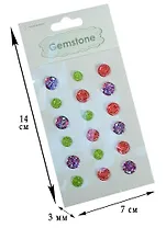 Стикеры полубусины синие/зеленые/красные, 18шт