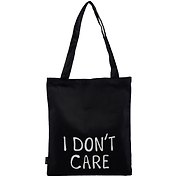Сумка-шоппер I dont care черная, текстиль 40см.*32см.