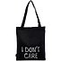 Сумка-шоппер I dont care черная, текстиль 40см.*32см. - 0