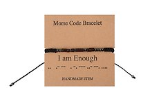 Браслет Морзе I am Enough (12-202509-BR-ZJ9602)