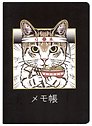 Записная книжка А6 28л. "Котик с повязкой" сшивка, черн.внутр.блок