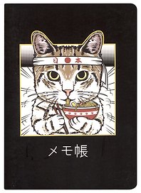 Записная книжка «Котик с повязкой» А6, 28 листов, черный внутренний блок, сшивка