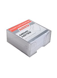 Блок-куб 90*90*45 белый, пласт.бокс, прозрачный, Berlingo