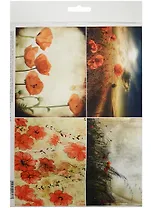 Декупажная карта Маки (А4) (пл. 40г/м2) (Karal733) (упаковка)