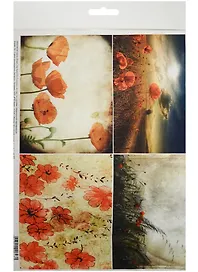 Декупажная карта Маки (А4) (пл. 40г/м2) (Karal733) (упаковка)