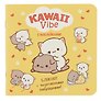 Записная книжка 130*130 32л кл. "Kawaii Vibe (желтый, котики)" карт.обл., мат.ламинация, выб.лак, наклейки