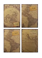 Книга для записей А4 100л "Старинные карты", ассорти, Haich