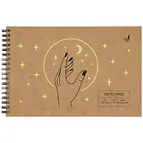 Скетчбук 160*240 20л "Magic" акварельн., с перф., 200г/м2, обл крафт рельеф. краска, евроспираль