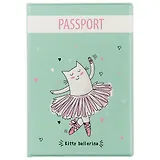 Обложка для паспорта Kitty ballerina зеленый (ПВХ бокс) (ОП2018-179)
