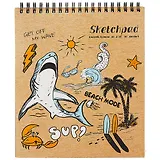 Скетчбук 168*195 40л "Акула" крафт бумага 80г/м2, карт.обл., тв.подложка, гребень