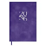 Ежедневник дат. 2026г. А6 120л "Бейбискин" фиолетовый, кожзам, мягк. переплет, тисн. фольгой, офсет, справ.мат-лы, ляссе, инд.уп