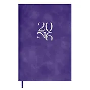 Ежедневник дат. 2026г. А6 120л "Бейбискин" фиолетовый, кожзам, мягк. переплет, тисн. фольгой, офсет, справ.мат-лы, ляссе, инд.уп