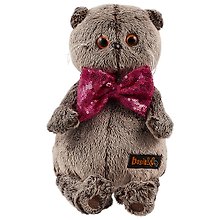 Мягкая игрушка Басик в галстуке-бабочке в пайетках (22 см) (Ks22-095)