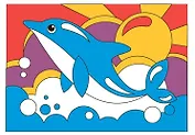 Набор для творчества. Картина по номерам "Радостный дельфин"