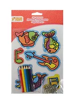 Набор д/творч. Делаем укр. Браслеты запекание (95115) (лист с трафаретами+цв. карандаши/5шт+комплектующ. метал.) (Color Puppy) (6+) (упаковка)