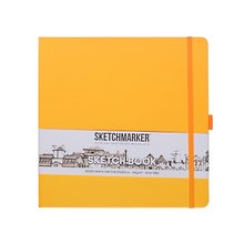 Скетчбук 20*20 80л "Sketchmarker" оранжевый, 140г/м2, слоновая кость, тв.обл.