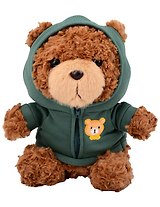 Мягкая игрушка Мишка (25см) (в зеленом худи) (коричневый) (12-202602-MSH10/1)