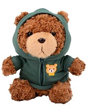 Мягкая игрушка Мишка (25см) (в зеленом худи) (коричневый) (12-202602-MSH10/1)