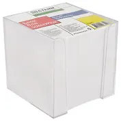 Блок-куб для записей, белый, пластиковый бокс, 9 х 9 х 9 см