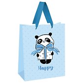 Пакет А4 32*26*12 "PandaGift_Blue" дет., бум.мат.ламинат - 0