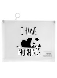 Папка на молнии А5 «I hate mornings», с расширением