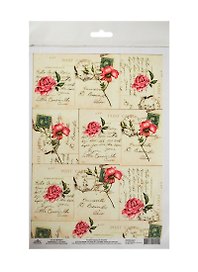 Рисовая карта для декупажа Письма и розы (АМ400037) (21х30см) (упаковка)
