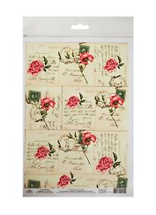 Рисовая карта для декупажа Письма и розы (АМ400037) (21х30см) (упаковка)