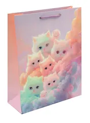 Пакет А4 32*26*12 "Коты в облаках. Basic" дет., бум.мат.ламинат