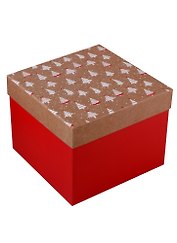 Подарочная коробка «Ёлочки на крафте», большая