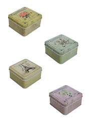 Сувенир, Шкатулка жестяная квадратная (в ассорт.) (10х10х6)