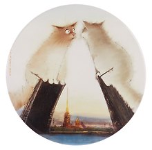 Подставка под кружку СПб Любоф и белые ночи (худ.Чувиляева) (керамика) (11 см) (ПВХ бокс)