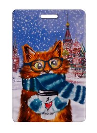 Чехол для карточек Москва Котик в шарфе (ДГ2018-182)