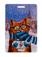 Чехол для карточек Москва Котик в шарфе (ДГ2018-182)