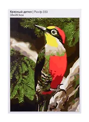 Набор для творчества LORI Раскраска по номерам Красный дятел