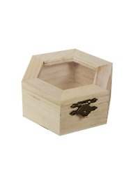 Шкатулка для росписи многогранник со стекл. вставкой (115243) (10х9х4,5см) (дерево)