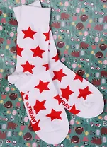 Дизайнерские носки Звездочки белые 1 (размер 39-41) (B129-2-11)