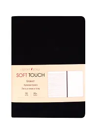 Записная книжка «Soft touch. Угольно-черный» А6, 80 листов в линейку, экокожа, Listoff