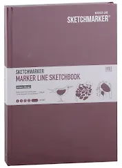 Скетчбук 17,6*25см 44л "SKETCHMARKER MARKER LINE", 160г/м2, 7БЦ, цв.бургундия
