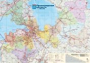 Карта настенная "Ленинградская область". Масштаб 1:450 000